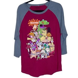 Nickelodeon Rugrats, Baseball T-shirt, Ragland Tee,90s Cartoon